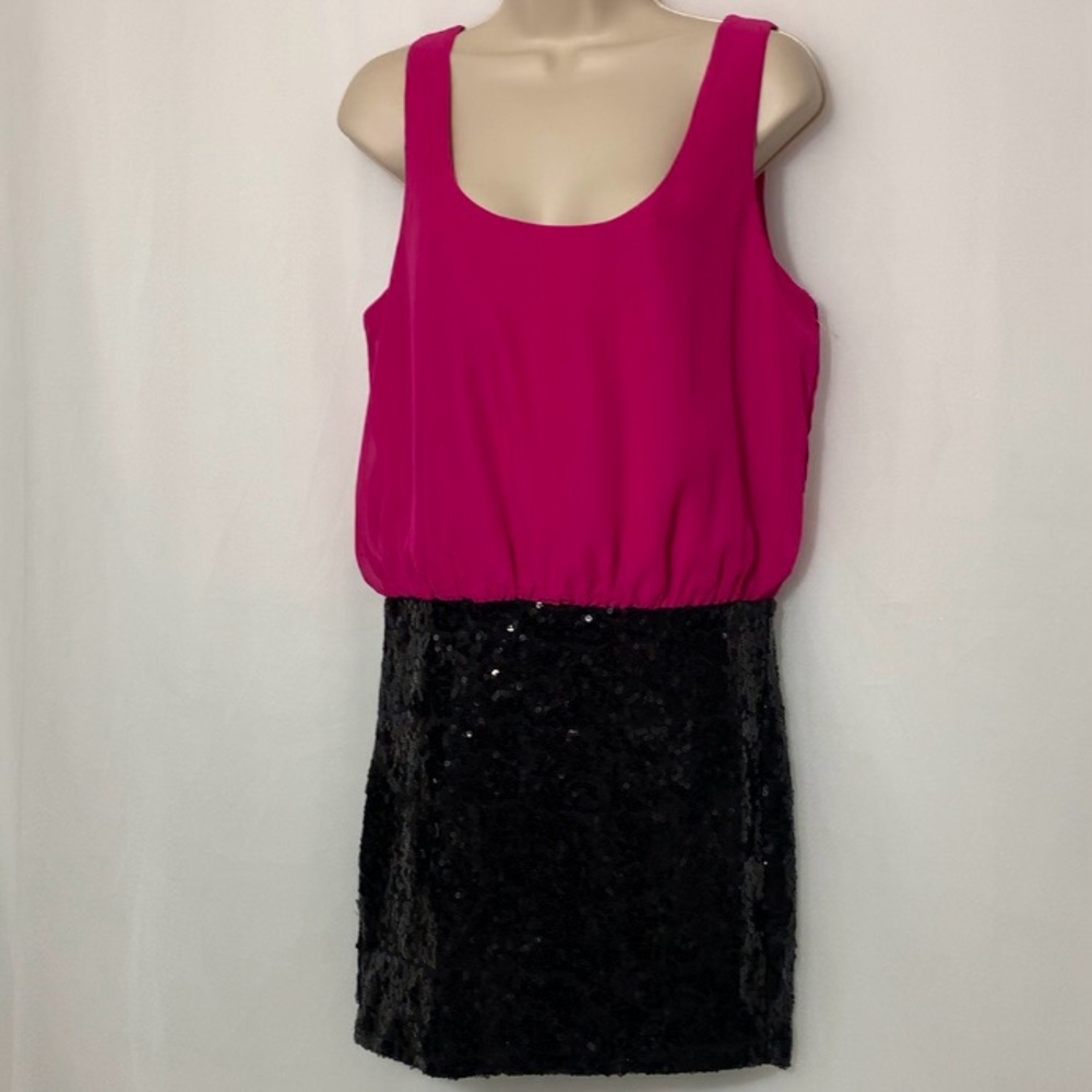 TRIXXI pink with black sequin bottom size large